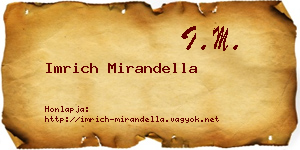 Imrich Mirandella névjegykártya